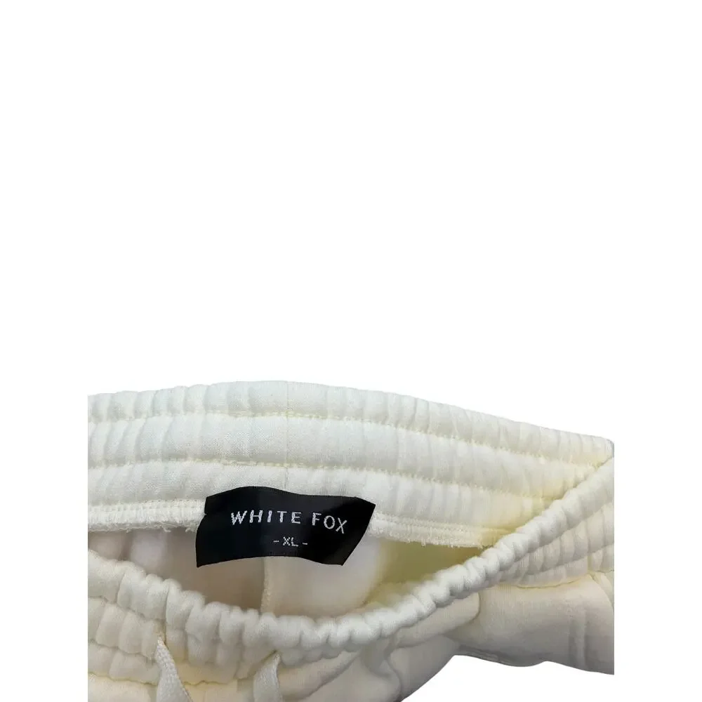 White Fox Era 8 Lounge‎ Essentials Cream Sweat Shorts Drawstring Size XL
